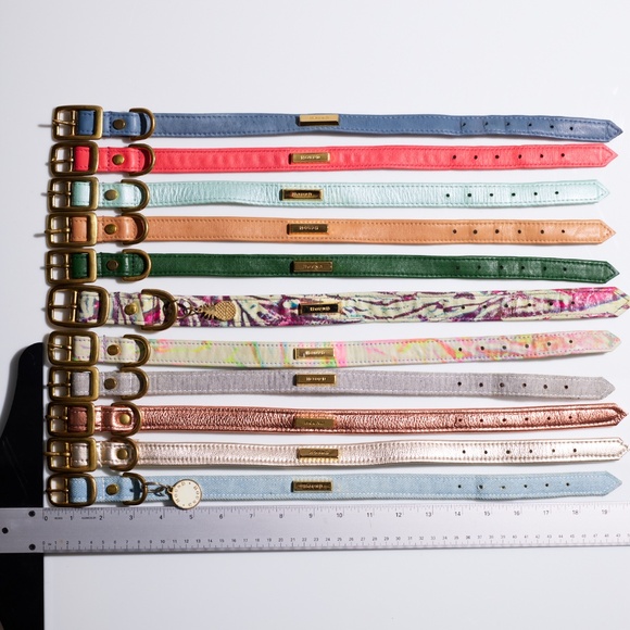 Wool and Leather Dog Collar by Hound Collection with Gold Bar Logo - Picture 7 of 8